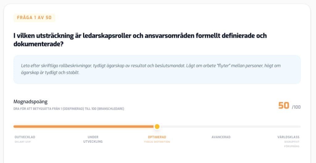 Mognadspoäng – bedömning av nuläget
